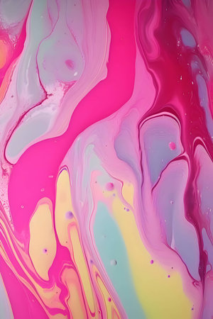 Colorful and elegantly flowing liquid paint creates a captivating abstract background wallpaper,...