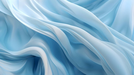 The abstract background wallpaper showcases the texture of sky blue silk fabric, with elegant folds creating a visually pleasing and tactile impression.のイラスト素材