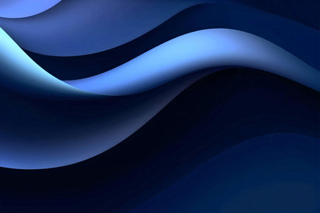 A blue and dark liquid wavy design at the bottom, accompanied by a gold stripe, creates an elegant and visually captivating abstract background wallpaper.のイラスト素材