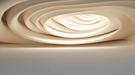A white 3D vortex with a luminous center forms a captivating abstract background wallpaper, creating a sense of depth and intrigue.のイラスト素材