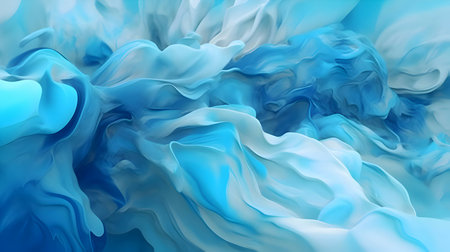 Blue pastel liquid smoke forms mesmerizing waves, creating a captivating and soothing abstract background wallpaper.のイラスト素材