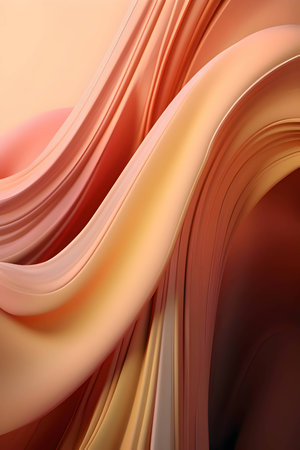 A dynamic display of colorful waves and 3D orange lines forms a captivating abstract background...