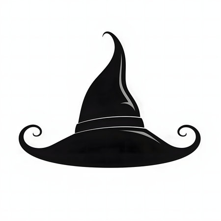 Vector illustration of a hat in black silhouette against a clean white background, capturing...