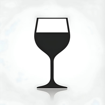 Vector illustration of a glass in black silhouette against a clean white background, capturing graceful forms.のイラスト素材