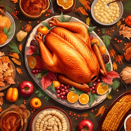 Elegant and modern. Turkey, dishes, tomatoes as abstract background, wallpaper, banner, texture design with pattern - vector. Black colors.の写真素材