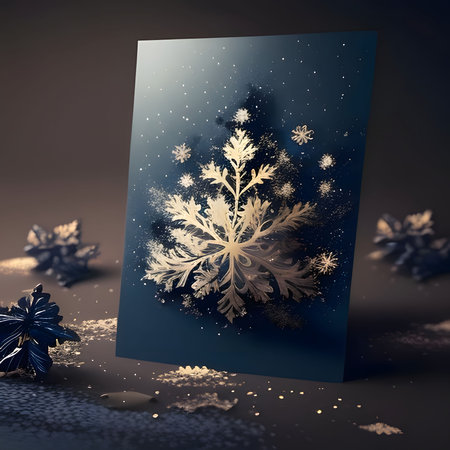 Christmas card snowflake. Christmas card as a symbol of remembrance of the birth of the savior. A Time of Joy and Celebration.の写真素材