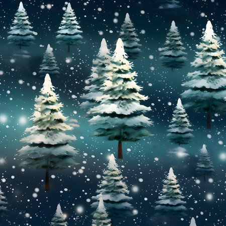 Elegant and modern. Trees and christmas trees as abstract background, wallpaper, banner, texture design with pattern - vector. Dark colors.の写真素材