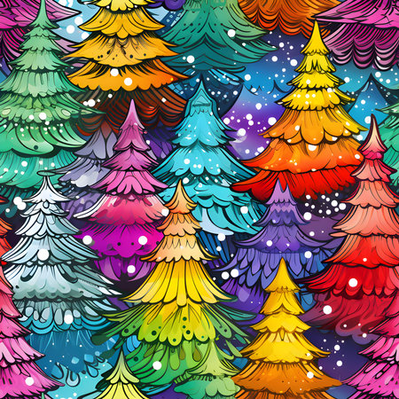 Elegant and modern. Colorful Christmas trees as abstract background, wallpaper, banner, texture design with pattern - vector.の写真素材
