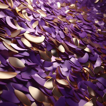 Elegant and modern. Gold and purple confetti as abstract background, wallpaper, banner, texture design with pattern - vector.の写真素材