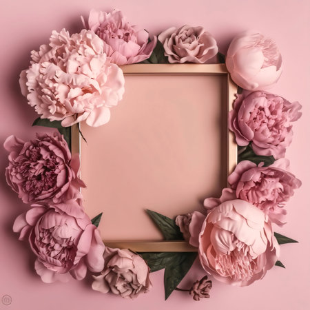 White blank card, with space for your own content. Decorated with colorful blooming flowers. World Women's Day. The day on which all ladies have a holiday.の写真素材