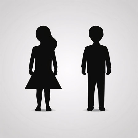 Vector illustration of a man and woman in black silhouette against a clean white background, capturing graceful forms of this vector.の写真素材