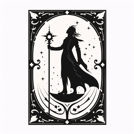 Vector illustration of a clown, jester, squire in black silhouette against a clean white background, capturing graceful forms of this vector.のイラスト素材