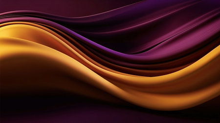 Abstract background design: abstract background with smooth lines in purple, orange and yellow colorsの写真素材