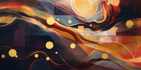 Abstract background design: abstract background with lines and bokeh effect. 3d renderingの写真素材
