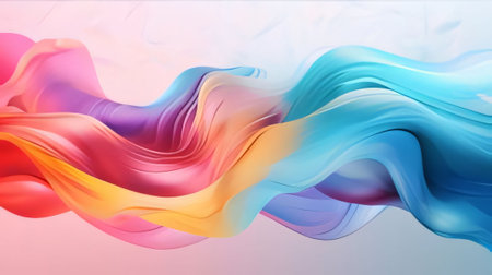 Abstract background design: 3d render, abstract background with multi-colored waves, liquid flowの写真素材