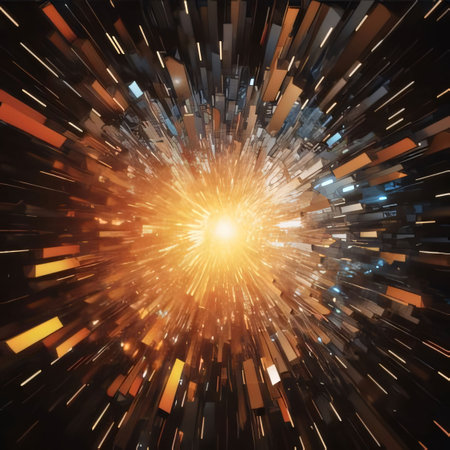 Abstract background design: abstract background with rays and bokeh. 3d renderingの写真素材