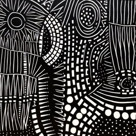 Abstract background design: Abstract black and white background with hand drawn doodle elements.の写真素材