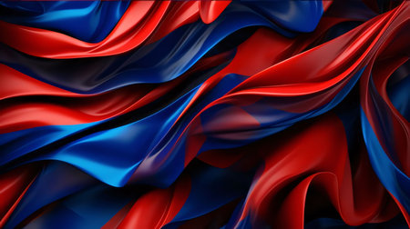 Abstract background design: Red and blue satin background. 3d rendering, 3d illustration.の写真素材