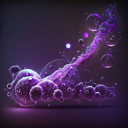 Abstract background design: abstract vector background with dynamic waves and bubbles. 3d...