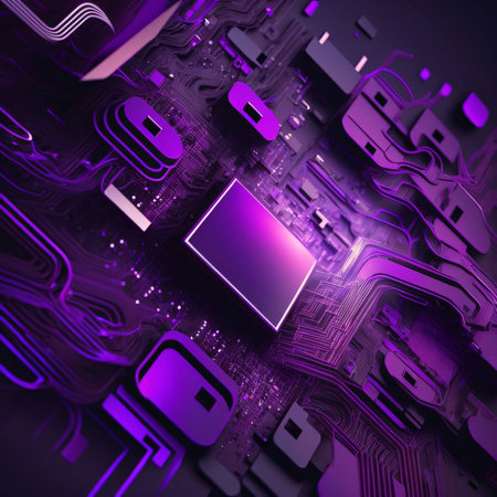 Abstract background design: Circuit board background. 3d rendering, 3d illustration.の写真素材