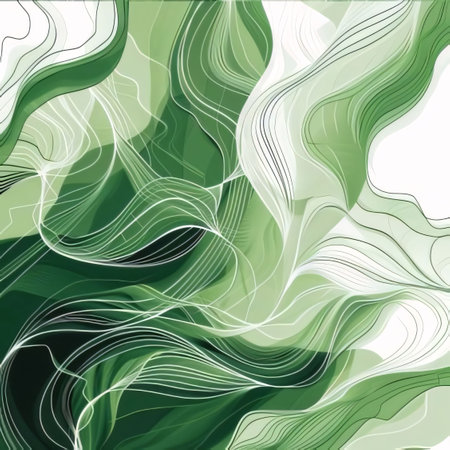 Abstract background design: Abstract green background with lines and waves. Vector illustration. Eps 10の写真素材