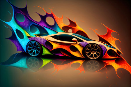 Abstract background design: Abstract background with colorful sport car. Vector illustration. Eps 10.の写真素材