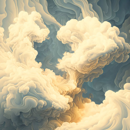 Abstract background design: Abstract cloud background. 3D illustrations. Digital fractal art.の写真素材