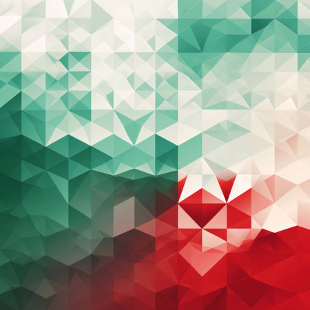 Abstract background design: Abstract geometric background of triangles. Vector illustration. Green,...