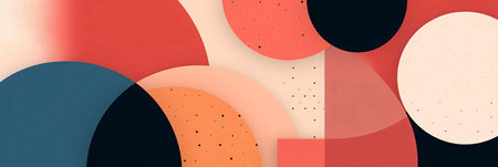 Abstract background design: Circles and semicircles abstract background, vector illustration.の写真素材