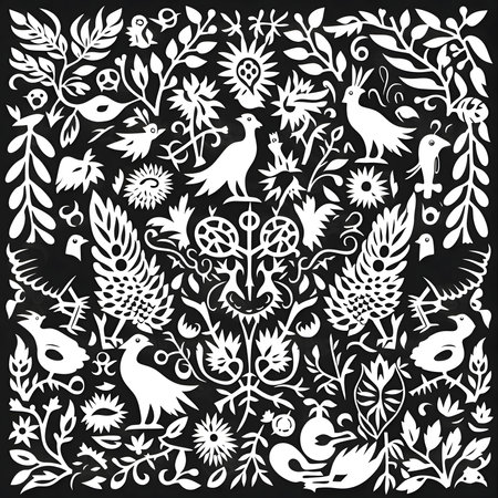 Patterns and banners backgrounds: Vector set of hand drawn floral elements. Black and white illustration.のイラスト素材