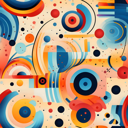 Patterns and banners backgrounds: Abstract colorful background with circles and lines. Vector illustration for your designのイラスト素材