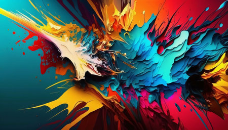 Abstract background design: abstract background with colorful splashes of paint. 3d rendering