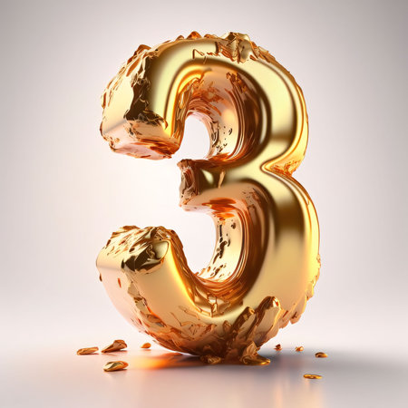 Graphic numbers: white background. 3D rendered alphabet.の写真素材