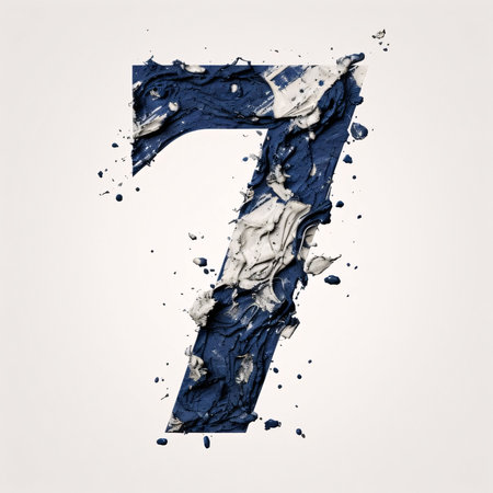 Graphic numbers: Blue and white paint splash font. Letter Z uppercase.の写真素材