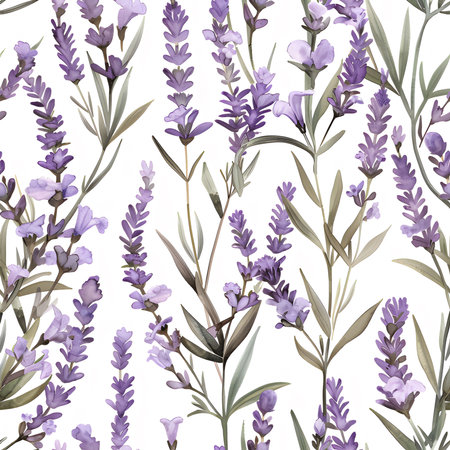 A beautiful watercolor illustration featuring a lavender pattern.のイラスト素材