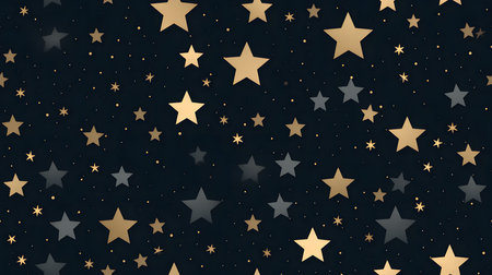 Abstract background with golden stars on a dark blue background.