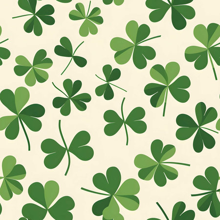 A vibrant green shamrock pattern, perfect for St. Patrick's Day or spring celebrations. The design is vividly and full of Irish charm.の写真素材