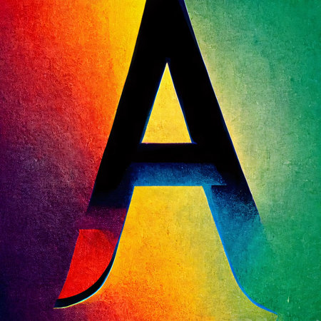 Graphic alphabet letters: Colorful Grunge Letter A on Grunge Background