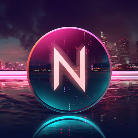 Graphic alphabet letters: Neon letter N on the night city background. 3d rendering