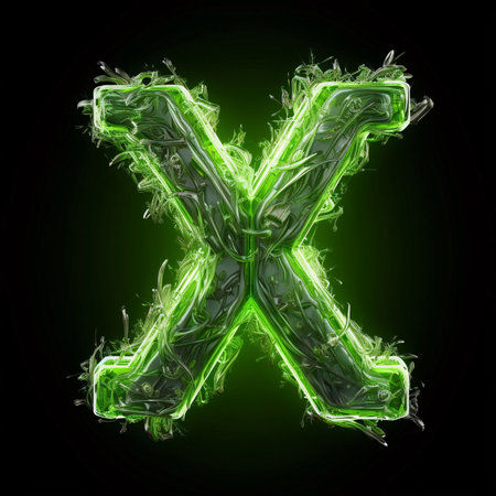 Graphic alphabet letters: Symbol x made of glass isolated on black - 3d renderingの写真素材
