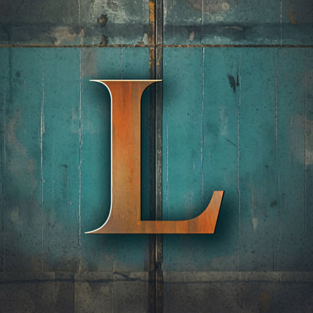 Graphic alphabet letters: 3d Letter metal on old steel background. 3d illustration.の写真素材