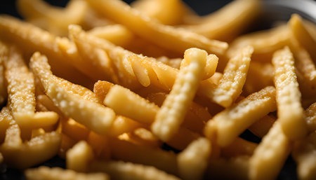 A closeup shot of a plate of perfectly golden brown and crispy French fries