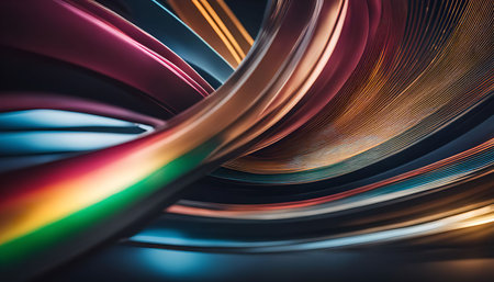 Abstract digital art featuring colorful swirls and patternsの写真素材