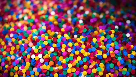 A close-up abstract photo of colorful circles creating a unique and vibrant background. This image is perfect for showcasing creativity, vibrancy, and joy.の写真素材