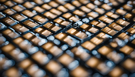 A close-up image of a grid of gold bars, showing their metallic shine and intricate details.の写真素材