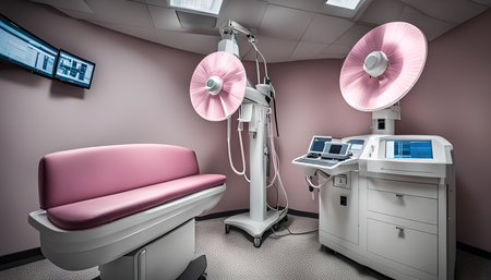 An examination room equipped with medical equipment for medical procedures.の写真素材
