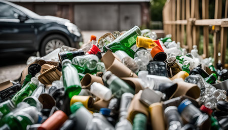 A close-up of a pile of assorted recycling materials in a container, emphasizing the importance of...
