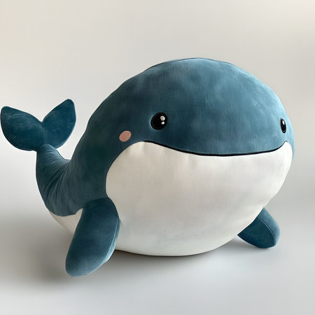 Soft, cuddly plush whale toy. Perfect gift for kids!の写真素材