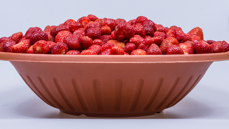 just fresh red strawberries without green leavesの写真素材