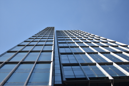 Low angle view of modern high rise building